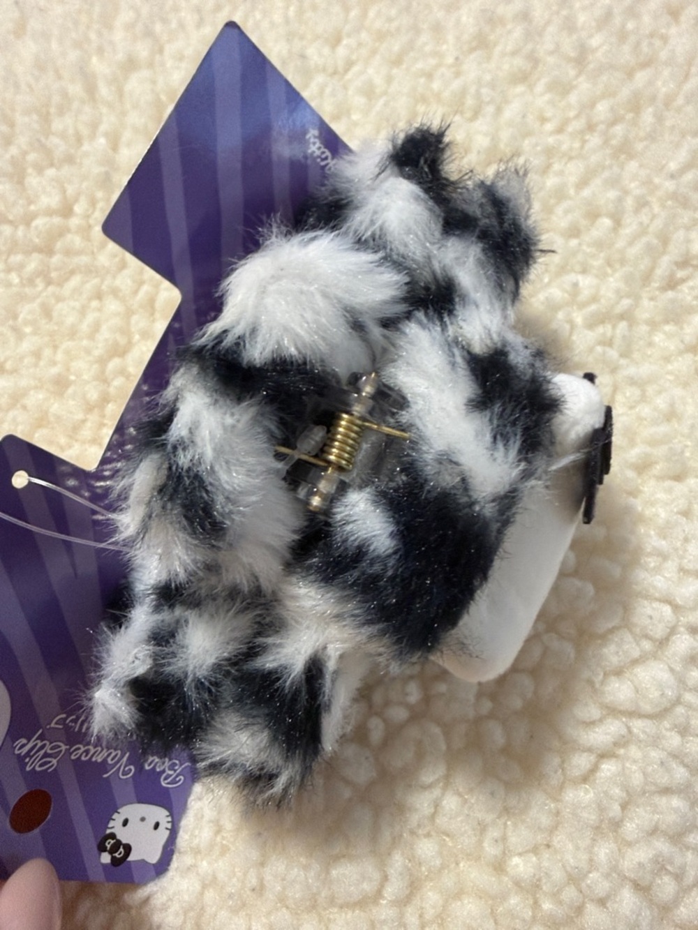 Hello Kitty Plush Hair Claw Clip Japan Exclusive Sanrio Boa Vance NWT Kawaii - Picture 7 of 13